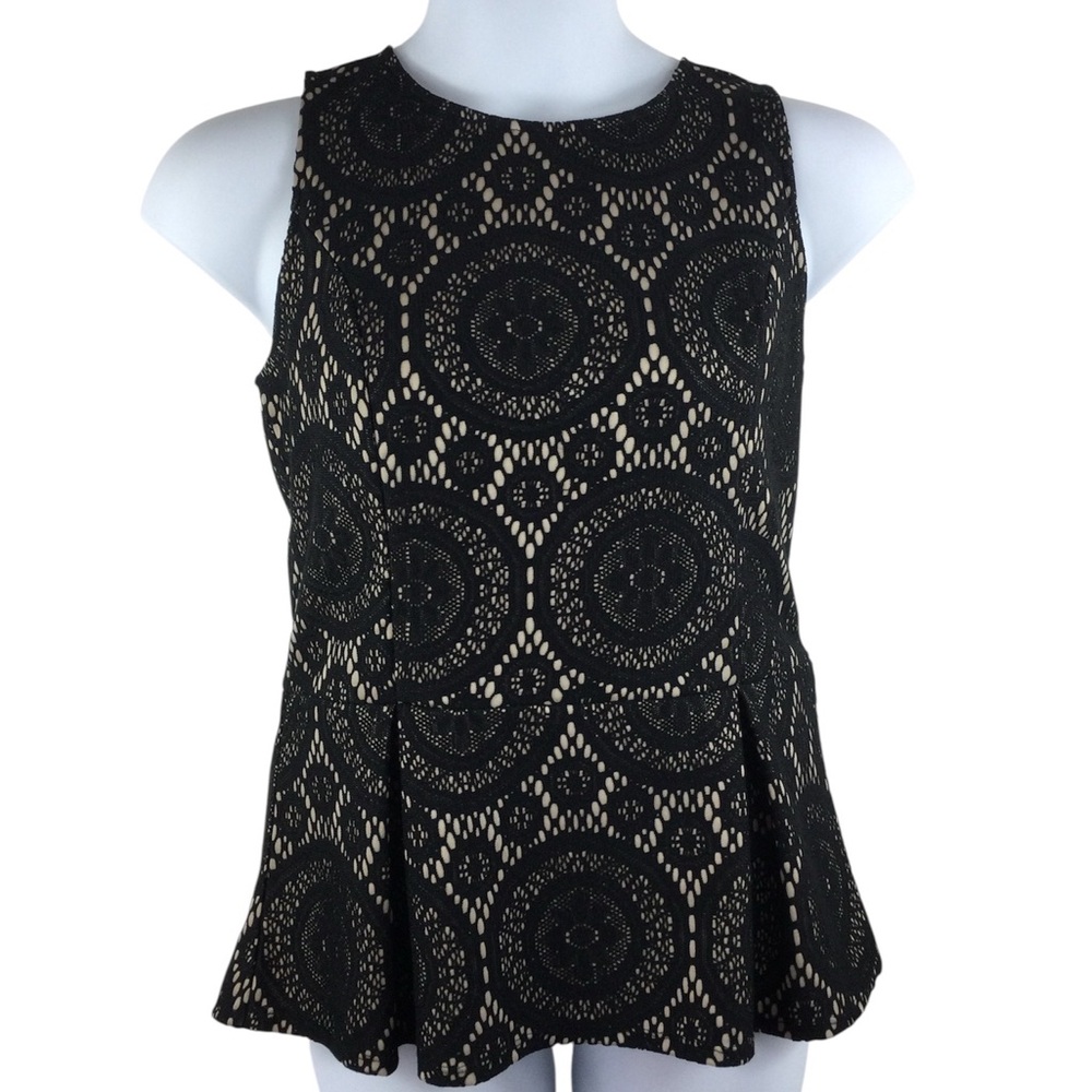 Tacera Black Crochet Lace Blouse